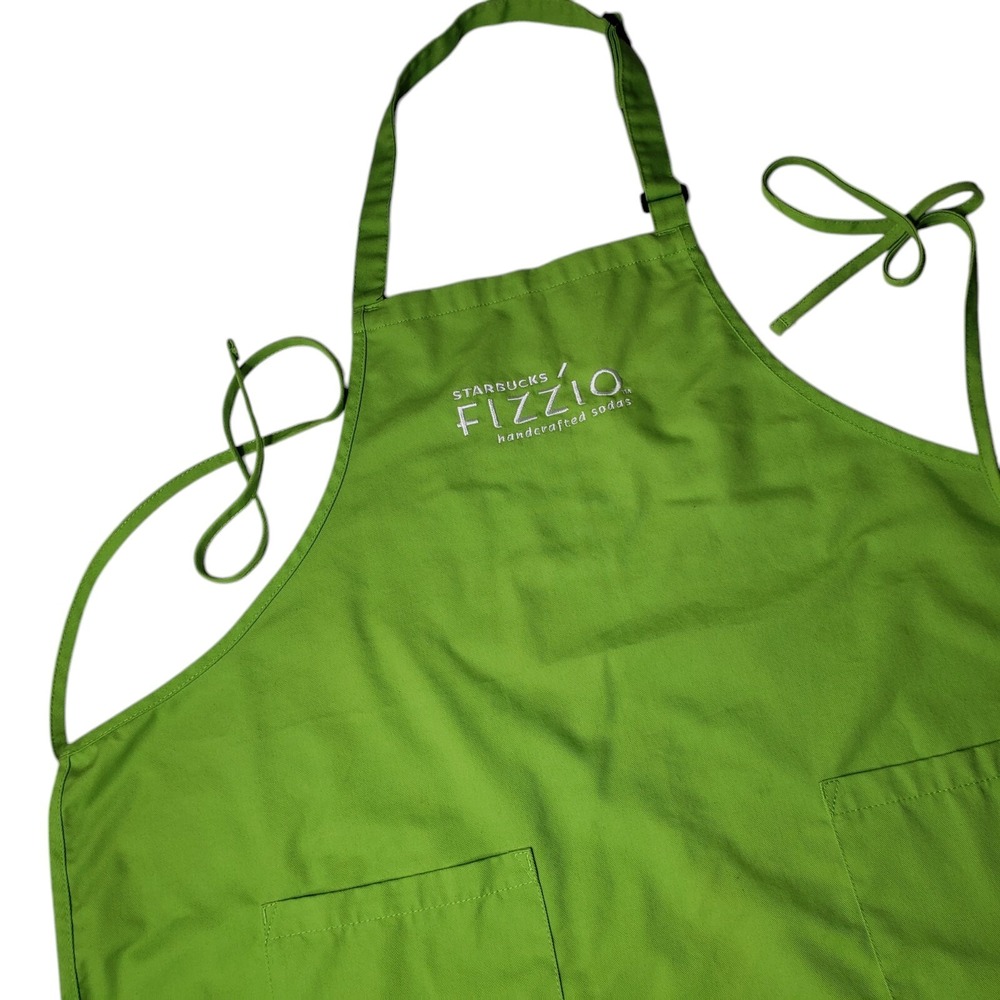 RARE Starbucks Apron from FIZZIO Launch 2014 Lime Green Employee Issued Preowned